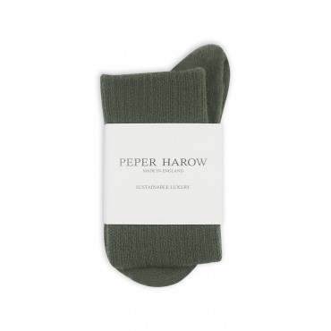 Women PEPER HAROW Womens Wool Boot Socks - Olive £20.00