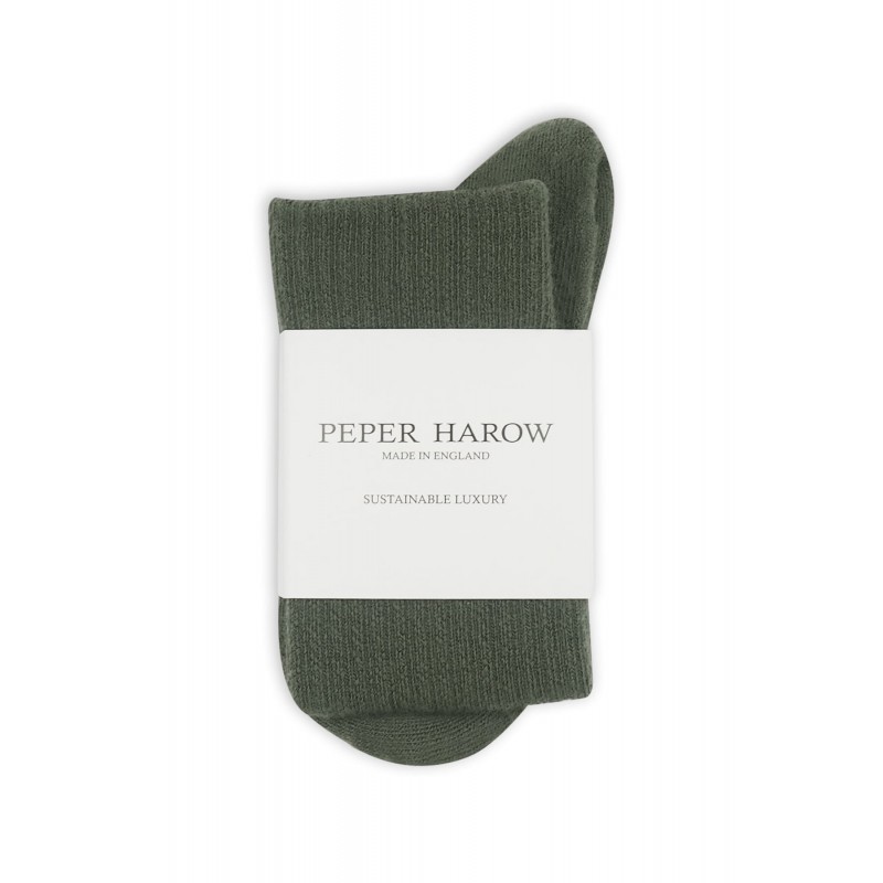 Women PEPER HAROW Womens Wool Boot Socks - Olive £20.00