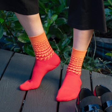 Women PEPER HAROW Wave Womens Socks - Orange £14.00