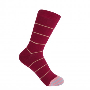 Women PEPER HAROW Thin Stripe Womens Socks - Burgundy £14.00