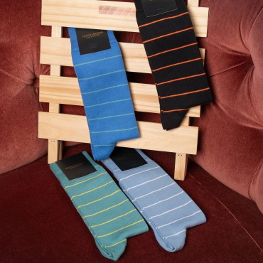 Men PEPER HAROW Thin Stripe Mens Socks - Blue £15.00