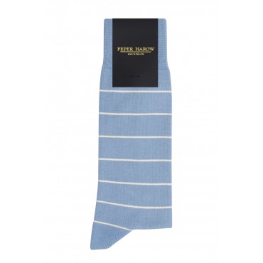 Men PEPER HAROW Thin Stripe Mens Socks - Light Blue £15.00