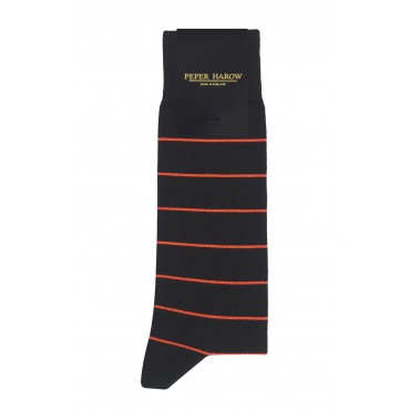 Men PEPER HAROW Thin Stripe Mens Socks - Black £15.00