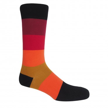 Men PEPER HAROW Block Stripe Mens Socks - Volcano £15.00