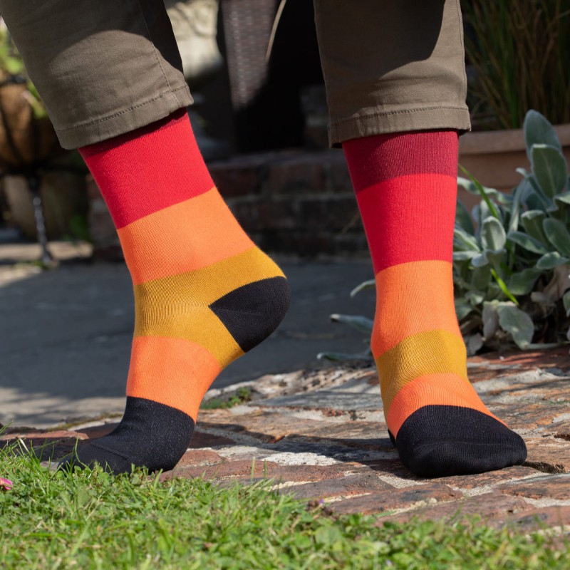 Men PEPER HAROW Block Stripe Mens Socks - Volcano £15.00