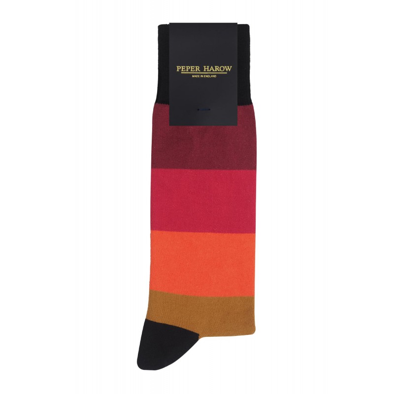 Men PEPER HAROW Block Stripe Mens Socks - Volcano £15.00