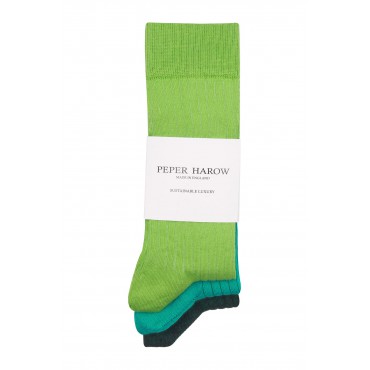 Men PEPER HAROW 3 Pack Essential Mens Socks - Verdant £33.00