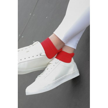 Women PEPER HAROW Organic Womens Trainer Sport Socks - Red £10.00