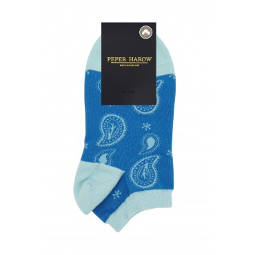 Women PEPER HAROW Paisley Womens Trainer Socks - Blue £10.00