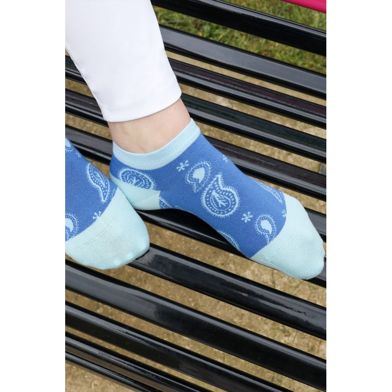 Women PEPER HAROW Paisley Womens Trainer Socks - Blue £10.00