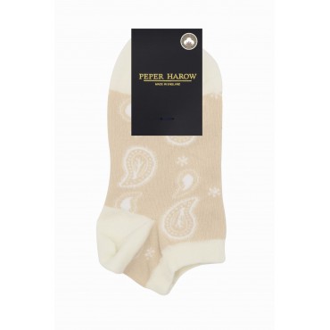 Women PEPER HAROW Paisley Womens Trainer Socks - Beige £10.00