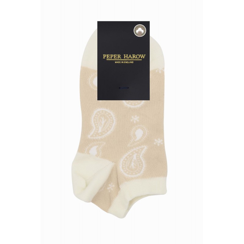 Women PEPER HAROW Paisley Womens Trainer Socks - Beige £10.00