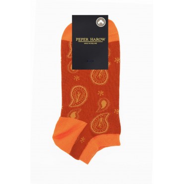 Men PEPER HAROW Paisley Mens Trainer Socks - Orange £12.00