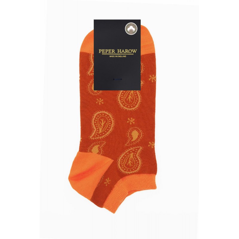 Men PEPER HAROW Paisley Mens Trainer Socks - Orange £12.00