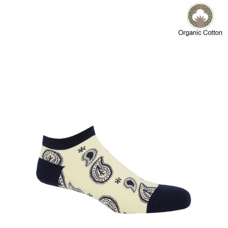 Men PEPER HAROW Paisley Mens Trainer Socks - Cream £13.00