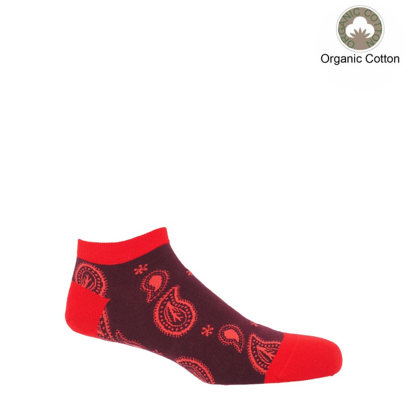 Men PEPER HAROW Paisley Mens Trainer Socks - Burgundy £13.00