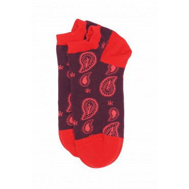 Men PEPER HAROW Paisley Mens Trainer Socks - Burgundy £13.00