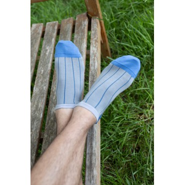 Men PEPER HAROW Pin Stripe Mens Trainer Socks - Grey £12.00