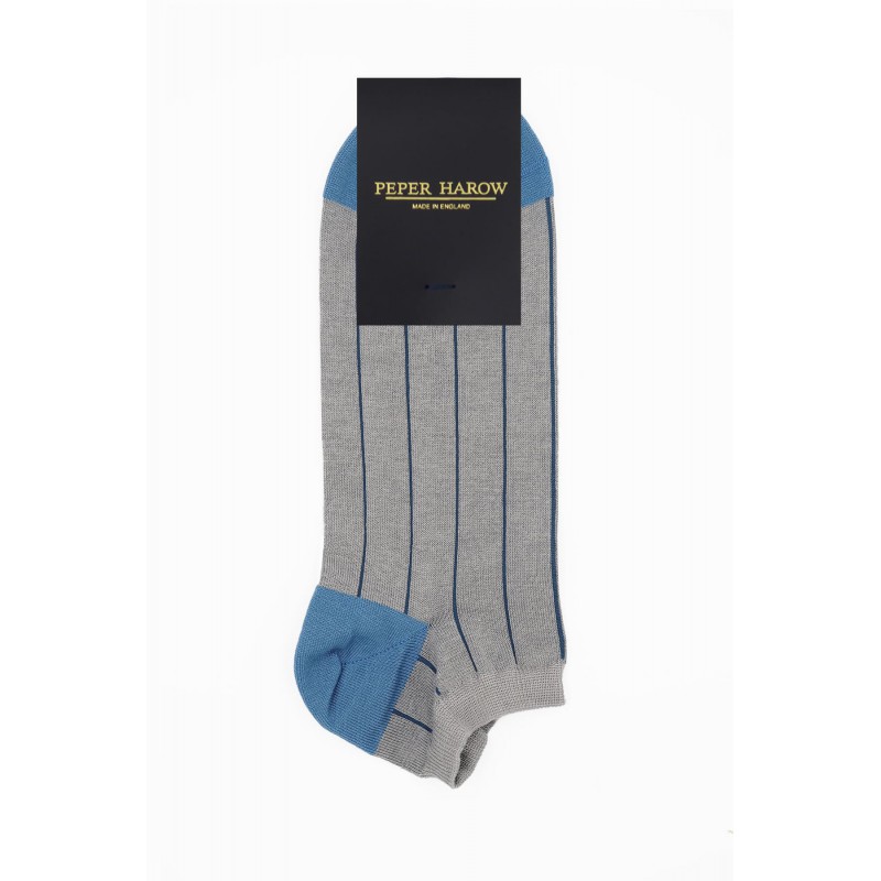 Men PEPER HAROW Pin Stripe Mens Trainer Socks - Grey £12.00