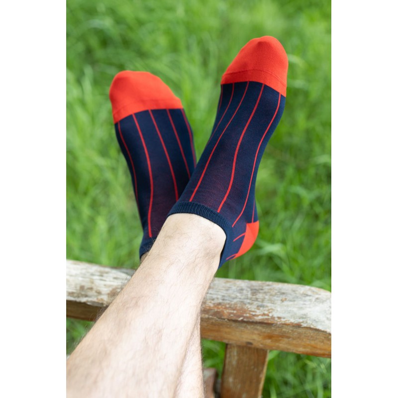 Men PEPER HAROW Pin Stripe Mens Trainer Socks - Navy £12.00