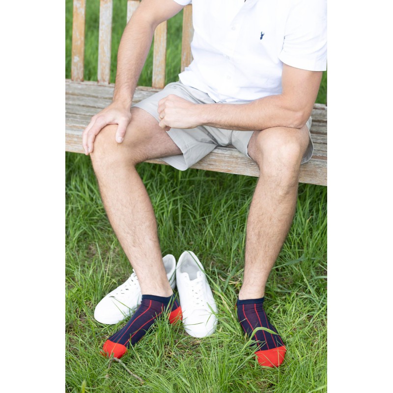 Men PEPER HAROW Pin Stripe Mens Trainer Socks - Navy £12.00