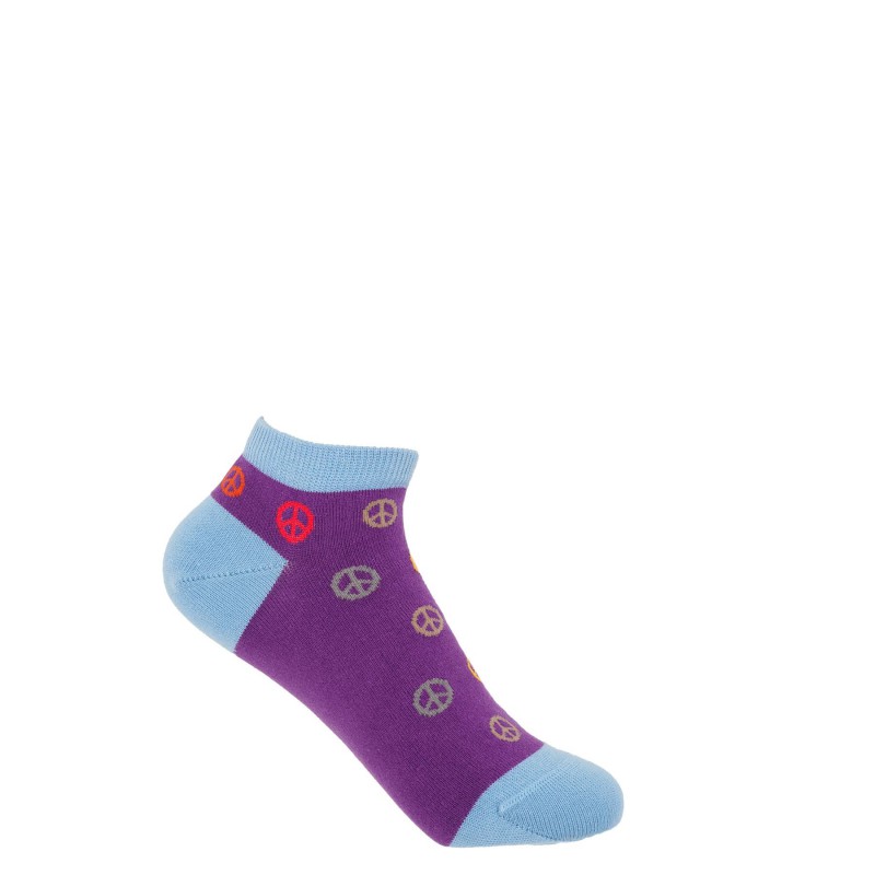 Women PEPER HAROW Peace Womens Trainer Socks - Purple £10.00