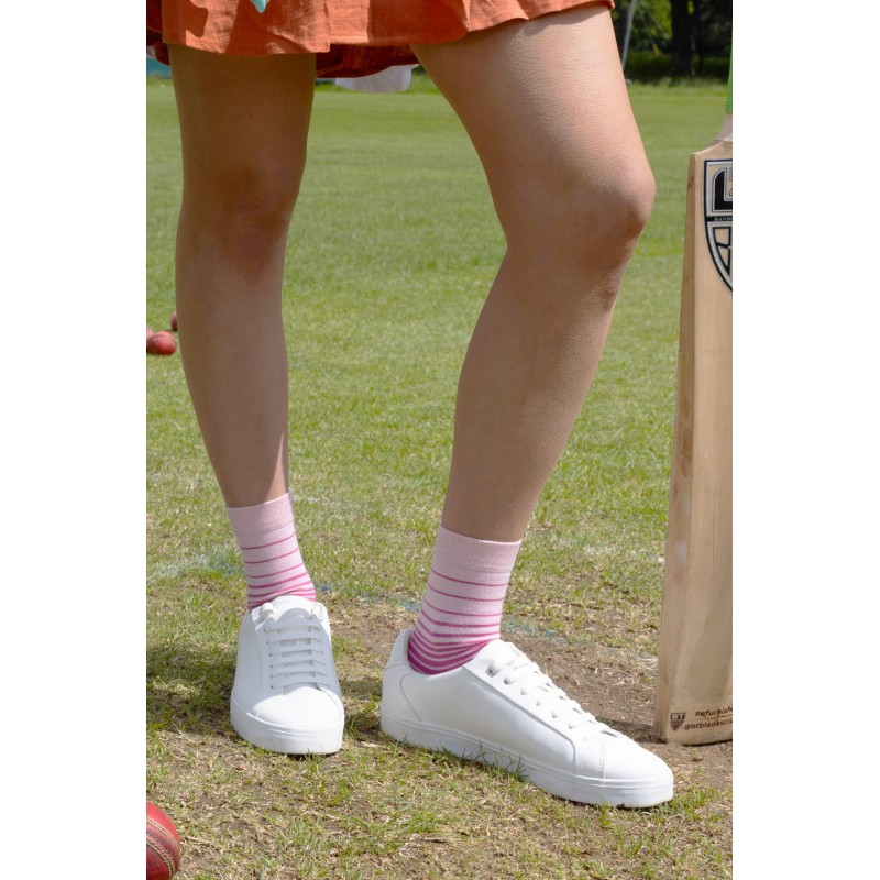 Women PEPER HAROW Retro Stripe Womens Socks - Pink £14.00