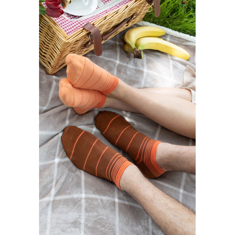 Women PEPER HAROW Retro Stripe Womens Trainer Socks - Orange £10.00