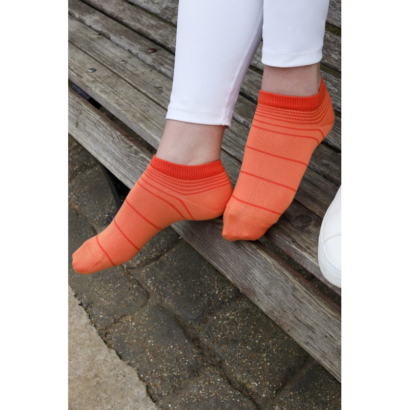 Women PEPER HAROW Retro Stripe Womens Trainer Socks - Orange £10.00