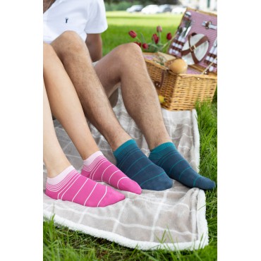 Women PEPER HAROW Retro Stripe Womens Trainer Socks - Pink £10.00