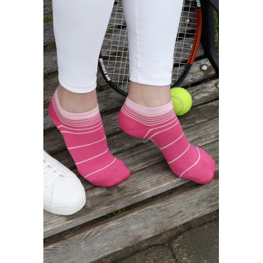 Women PEPER HAROW Retro Stripe Womens Trainer Socks - Pink £10.00