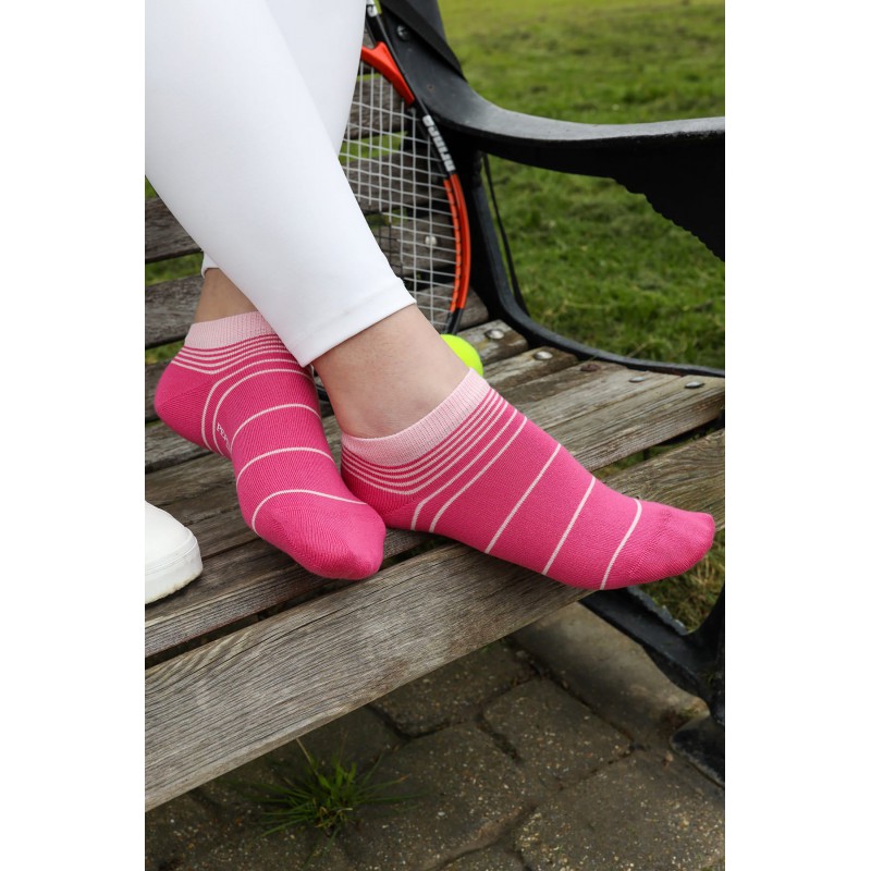 Women PEPER HAROW Retro Stripe Womens Trainer Socks - Pink £10.00