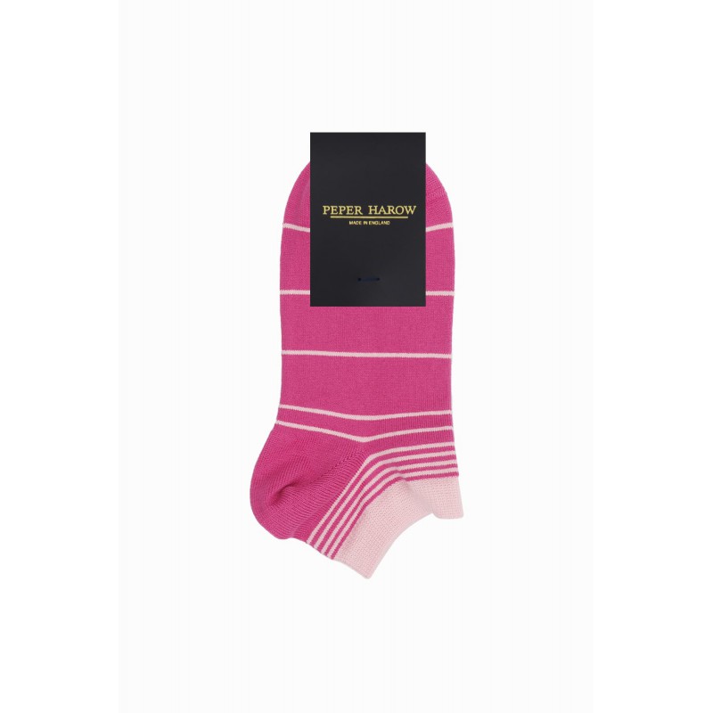 Women PEPER HAROW Retro Stripe Womens Trainer Socks - Pink £10.00