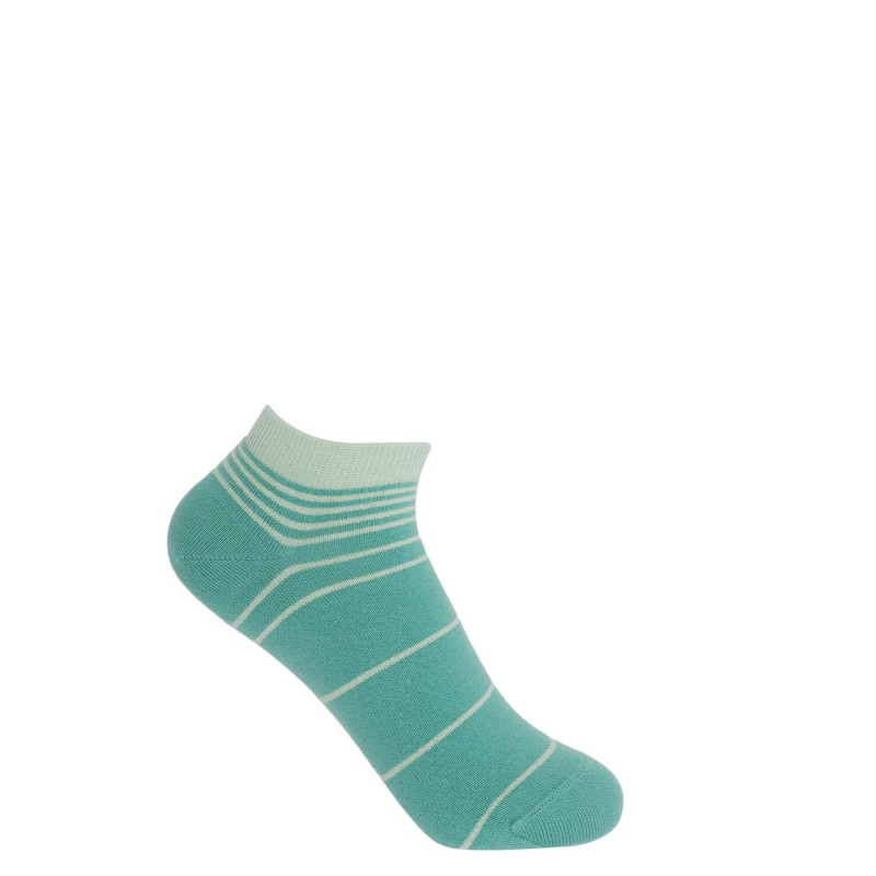 Women PEPER HAROW Retro Stripe Womens Trainer Socks - Green £10.00