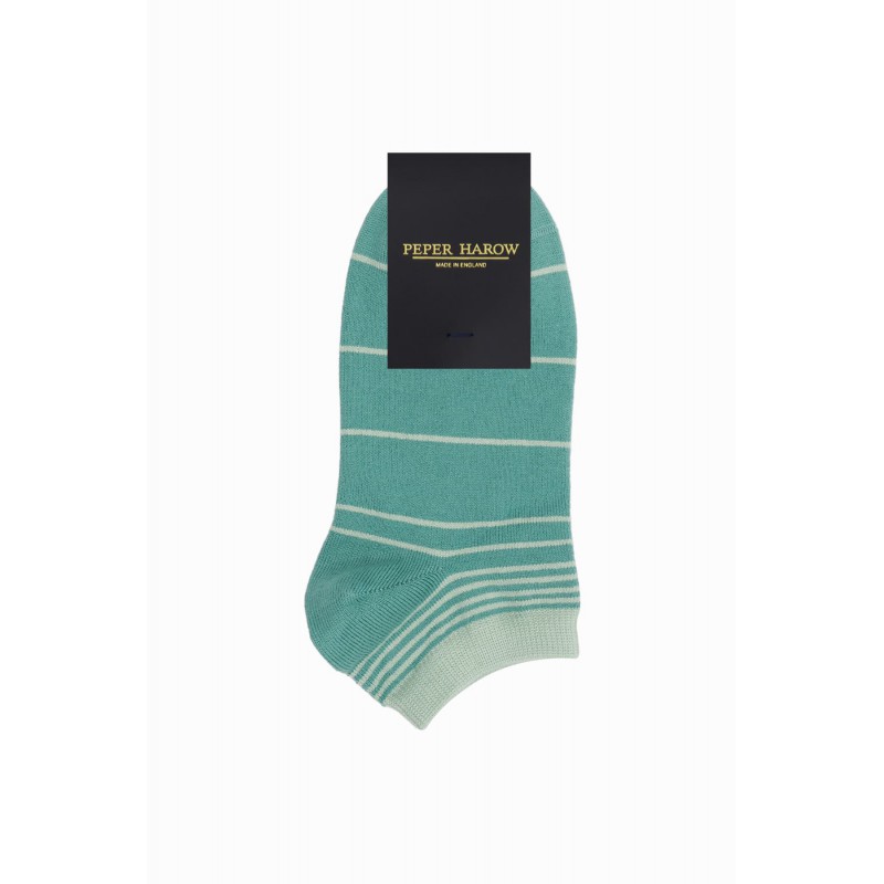 Women PEPER HAROW Retro Stripe Womens Trainer Socks - Green £10.00