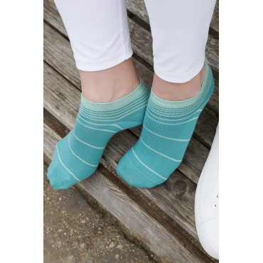 Women PEPER HAROW Retro Stripe Womens Trainer Socks - Green £10.00