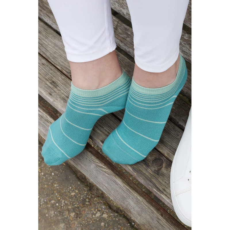 Women PEPER HAROW Retro Stripe Womens Trainer Socks - Green £10.00