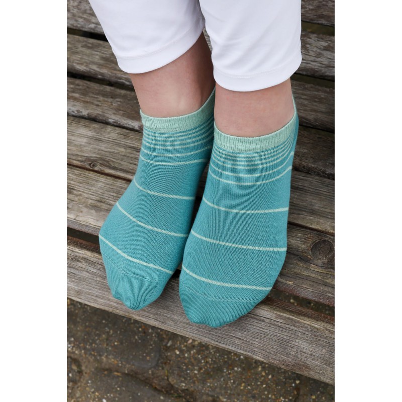 Women PEPER HAROW Retro Stripe Womens Trainer Socks - Green £10.00