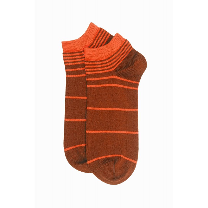 Men PEPER HAROW Retro Stripe Mens Trainer Socks - Brown £12.00