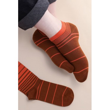 Men PEPER HAROW Retro Stripe Mens Trainer Socks - Brown £12.00