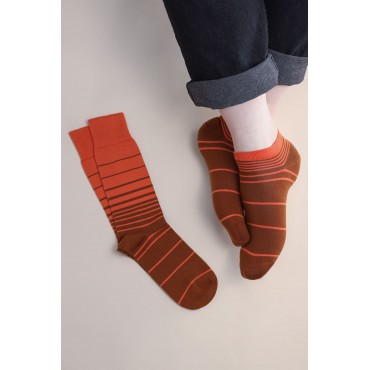 Men PEPER HAROW Retro Stripe Mens Trainer Socks - Brown £12.00