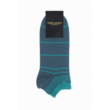 Men PEPER HAROW Retro Stripe Mens Trainer Socks - Teal £12.00