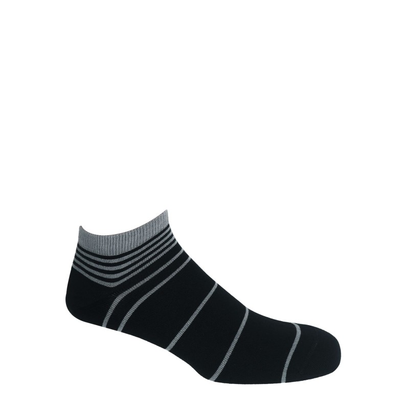 Men PEPER HAROW Retro Stripe Mens Trainer Socks - Onyx £12.00