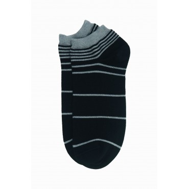 Men PEPER HAROW Retro Stripe Mens Trainer Socks - Onyx £12.00