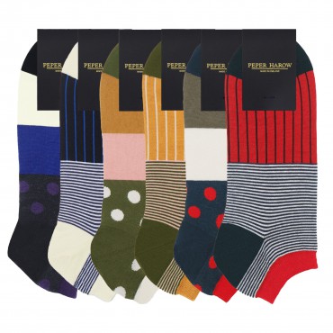 Men PEPER HAROW Mens Trainer Socks Bundle - Mayfair Oxford £60.00