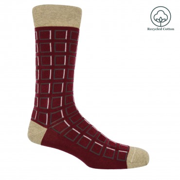 Men PEPER HAROW Cube Mens Socks - Burgundy £13.00