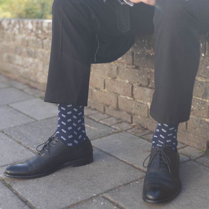 Men PEPER HAROW Parallel Mens Socks - Navy £15.00