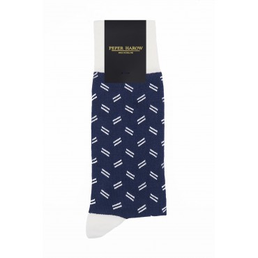 Men PEPER HAROW Parallel Mens Socks - Navy £15.00