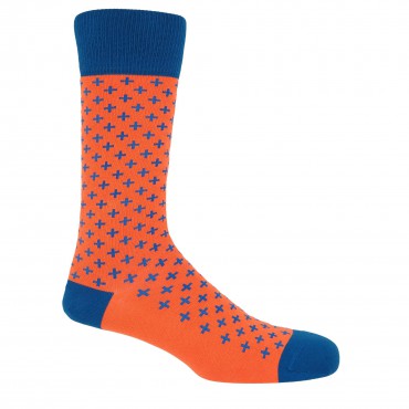 Men PEPER HAROW Crosslet Mens Socks - Orange £15.00