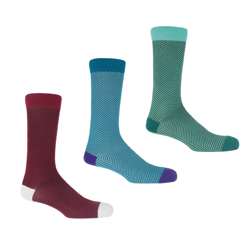 Men PEPER HAROW Lux Taylor Mens Socks Bundle - Turquoise Marine Burgundy £41.00